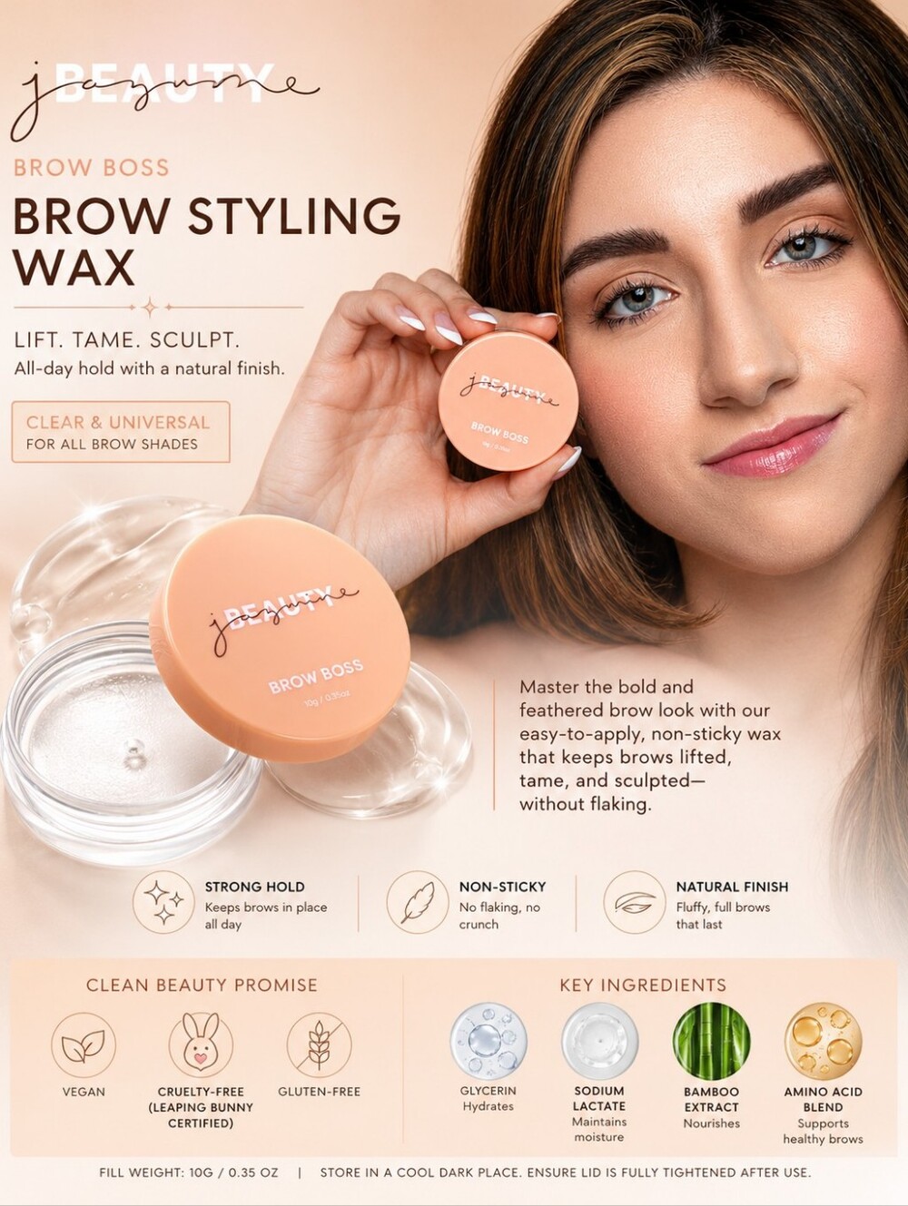 Jazmine Beauty Brow Boss Brow Styling Wax
